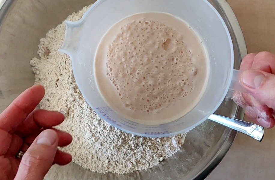 Yeast activating with lukewarm water